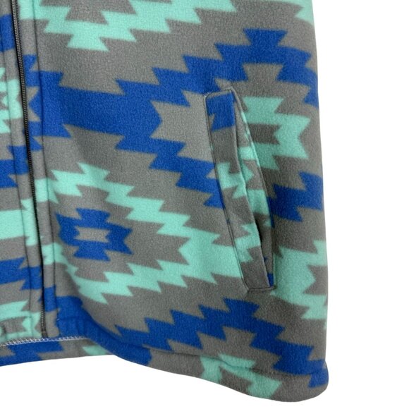 Smiths American Aztec Pattern Fleece Vest Sz Medium Full Zip Faux Sherpa Lining - Picture 8 of 10